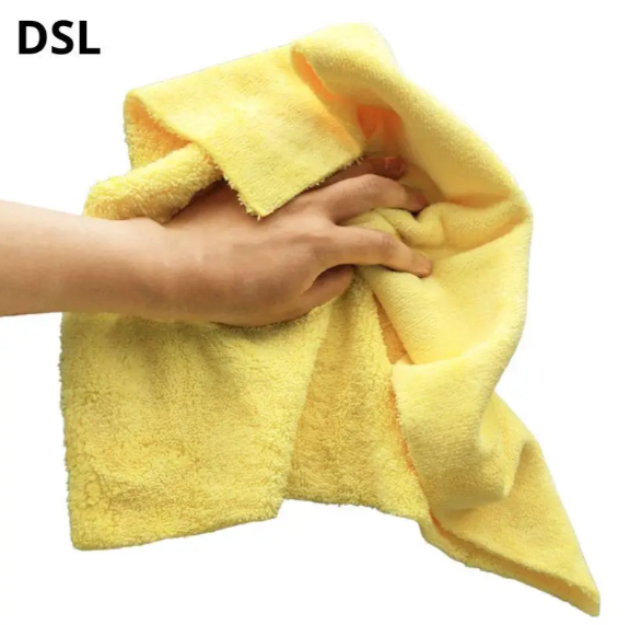 Рушник двосторонній жовтий 380GSM 40*40см  DSL003Y фото