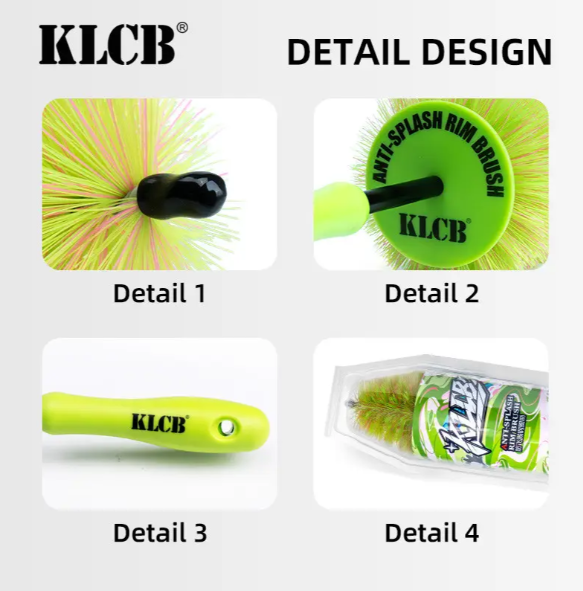 Щітка для чищення дисків та двигуна зелена KLCB Anti-Splash Rim Brush 45 см CK140 фото