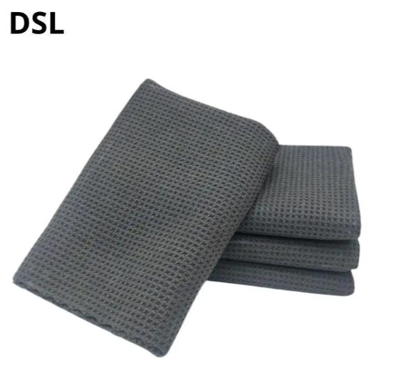 Рушник вафельний для скла 380 GSM 40&times;40 см сірий  DSL009 фото