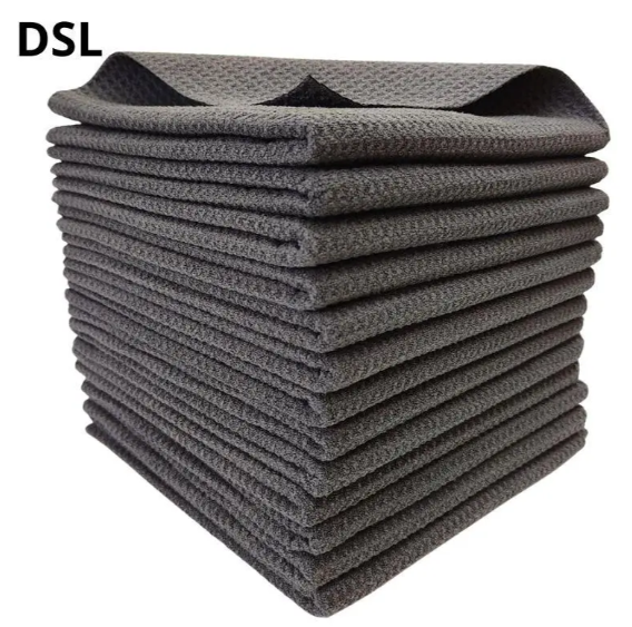 Рушник вафельний для скла 380 GSM 40&times;40 см сірий  DSL009 фото