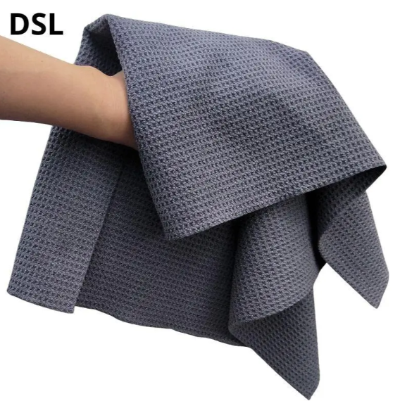 Рушник вафельний для скла 380 GSM 40&times;40 см сірий  DSL009 фото