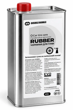 Затемнювач гуми RUBBER 1 л &mdash; чорніння шин, догляд за гумою, силіконовий засіб для авто DBRB1 фото