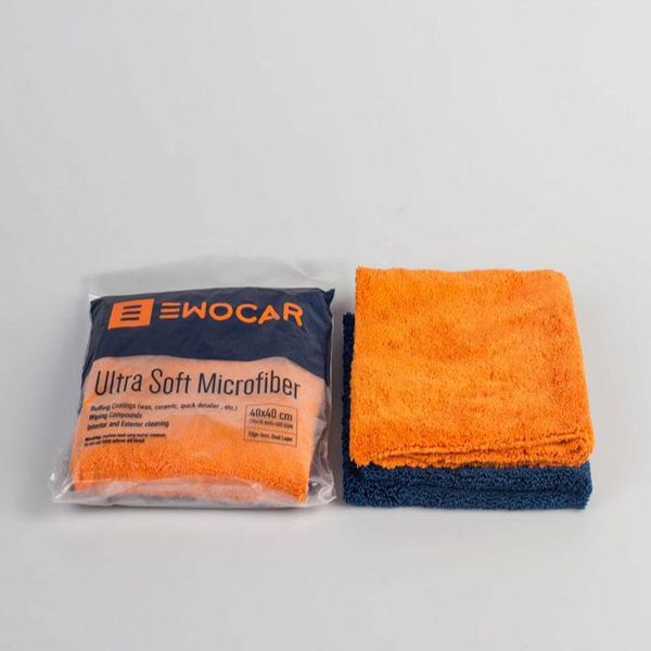 Набір серветок із ультрам'якої мікрофібри Ewocar Ultrasoft Microfiber Cloths Pack 40*40см, 400 gsm MCS2 фото